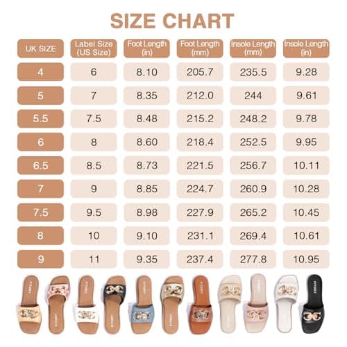 FITORY Women Flat Sandals Slip On Leather Slide Summer Pure White Size 7 — view 6
