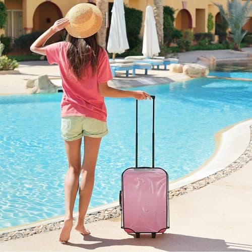 Clear PVC Suitcase Cover Protectors Transparent Travel Luggage Covers for Suitcase TSA Approved. (22 Inches) — view 4