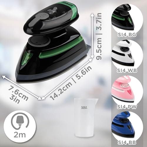 Duronic Travel Iron SI4 BG Portable Steam Irons with Dual Voltage Lightweight Electric Mini Iron with Ceramic Plate 420W Compact Iron for Travelling Sewing & Holidays — view 2