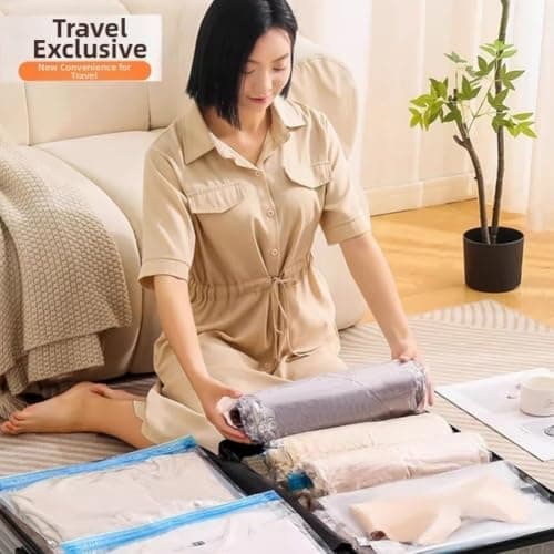 Hand Roll Compression Bags 10 Pack No Pump Needed 3 Sizes Space Saver — view 3