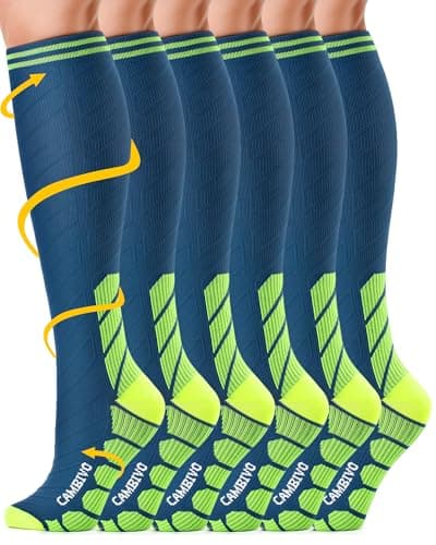 CAMBIVO Compression Socks 3 Pairs for Men & Women, 20-30 mmHg Flight Socks