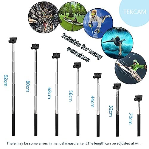 TEKCAM 4 in 1 Action Camera Accessories for GoPro Hero 13/12/11/10/9, Akaso EK7000/Pro, DJI Osmo Action 5 Pro/4, WOLFANG Action Cam, Head Strap Chest Harness Mount Floating Hand Grip Monopod — view 6