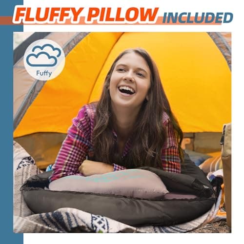 MEREZA Sleeping Bags XL for Mens Large Wide Sleeping Bag for Camping Big and Tall Sleeping Bags for Women Adults Warm with Compression Sack Cold Weather & Warm — view 6