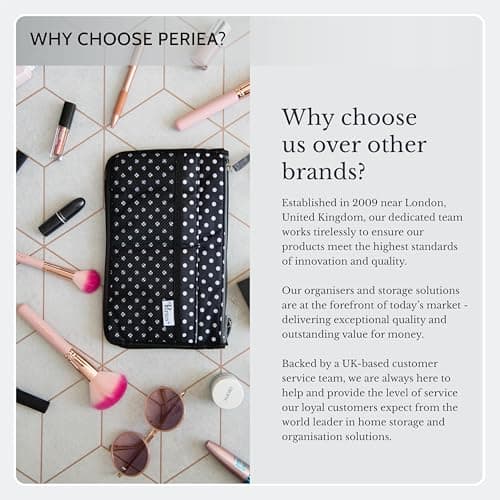 Periea Claire Luxury Crocodile Effect Faux Leather Handbag Organiser Insert- ideal for Most Medium Sized Handbags– 10 Pockets & 5 Double Card Slots (Black) — view 3