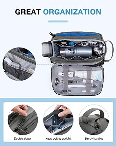 bagsmart Mens Wash Bag, Travel Toiletry Bag, Large Toiletries Organiser — view 2