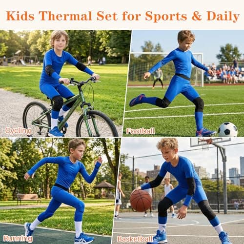 Valcatch Kids Boys Thermal Base Layer Set Football Skins Blue, 8-9 Years — view 4
