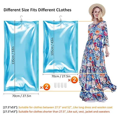TAILI Hanging Vacuum Storage Bags, Vacuum Storage Bags for Coats, 4 Combo — view 6