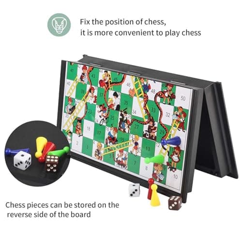 ZUNIPLEX Snakes & Ladders Game with Magnetic Foldable,Small Land-Based Game — view 2