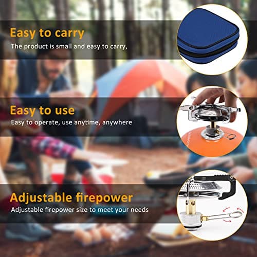 Camping Gas Stove Portable Single Burner 2800W Mini Pocket One-Piece Gas Burner Backpacking Cooking Folding Stove Camping Cookware for Picnic Camping Trekking Fishing Outdoor Activities — view 4