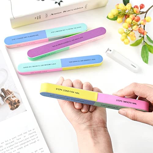 HUIANER 12PCS Nail Files and Buffer Block, Six-Sided Emery Boards 7-in-1 Nail Buffer Manicure Tool for Home or Professional Manicure Tools — view 4