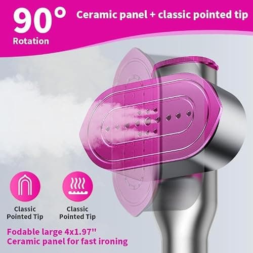 Dr.flash Travel Steamer for Clothes, Portable Steamer for Clothes, 1200W 2-in-1 Steam Iron for Travel, 15s Fast Heat Up, Handheld Steamer for Clothes with 160°C Smart LED Display & 7 Fabric Modes — view 5