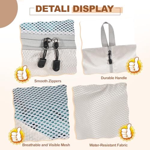 MOLICRAIN Compression Packing Cubes for Suitcase, 6 PCS Ultralight Travel Organiser Packing Bags, Extensible Luggage Organiser, Suitcase Organizer, Packing Cubes for Cabin Luggage(Beige) — view 4