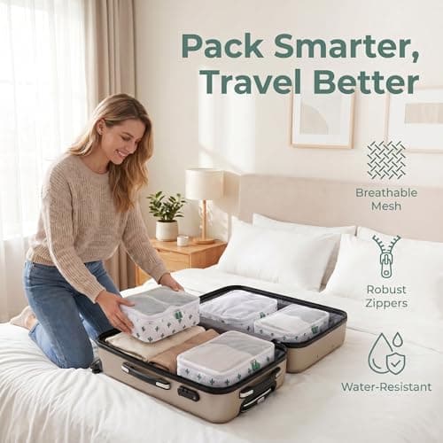 6pcs Foldable Large Packing Cubes, Travel Suitcases Organiser — view 5