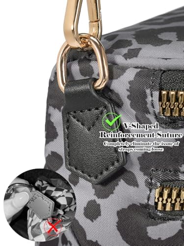 Pure Colour Crossbody Bag Bum Bag for Women,Spacious Purse Fanny Packs Belt Bag,Oversized Bum Bag, Black Grey Leopard Print Bum Bag, 11.0 Inches X 8.6 Inches X 4.5 Inches, Casual — view 4