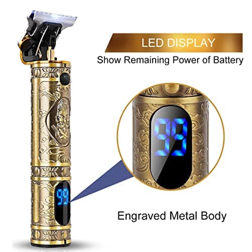 Hair Clippers Men,Cordless Beard Trimmer,Professional Clippers Grooming Kit,Precision T-Blade Mens Trimmer with LED,Shavers for Men Beard Shaper,Electric Razor USB Rechargeable,Gifts for Mens — view 2