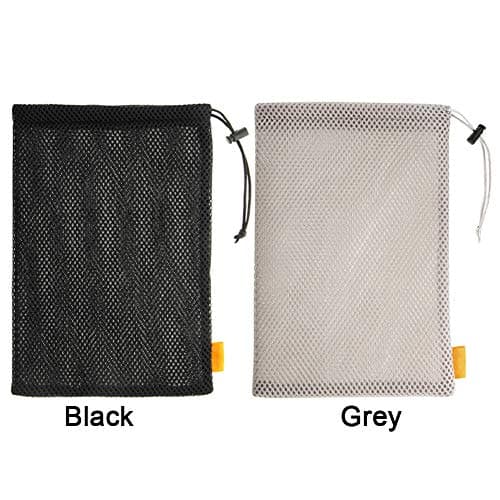 JASOLYI Storage Bag Drawstring Carrying Case Cover Holder Protective Nylon Phone Pouch Mesh Mobile Universal Portable Power Bank Case Travel Cable Organiser Drawstring Bag(5.5 Inch, Black) — view 6