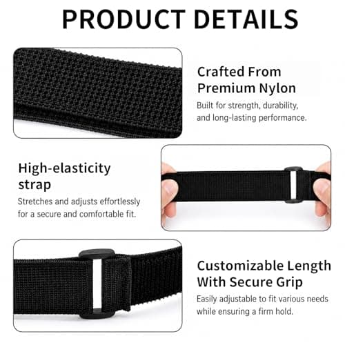 2 Pcs Heavy Duty Elastic Cinch Straps with Quick-Release Buckles — view 4