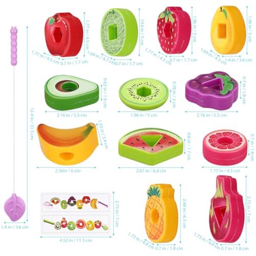 Kisangel Montessori Threading Toys for 2 3 Year Olds, Fruit Lacing Beads for Toddlers Girls Boys, Educational Preschool Learning Kit, Fine Motor Skills Toys for Kids, Lightweight Travel Activities — view 4
