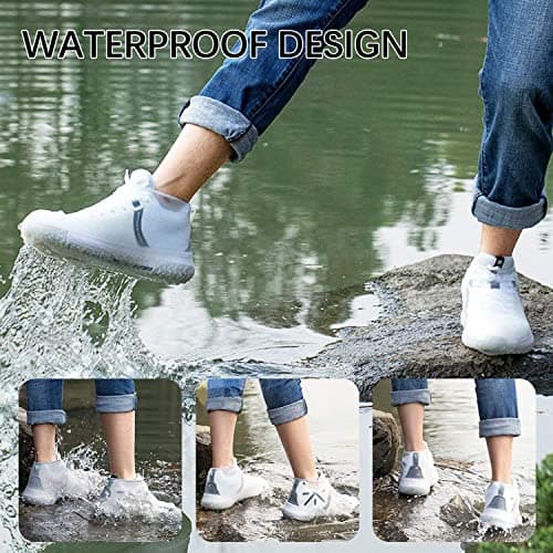 GDOKKNY Reusable Waterproof Shoe Covers for Men Women Slip Resistant Silicone Shoe Cover Folding Anti Skid Socks Shoe Covers to Prevent Rain Into Shoes(XL) — view 6