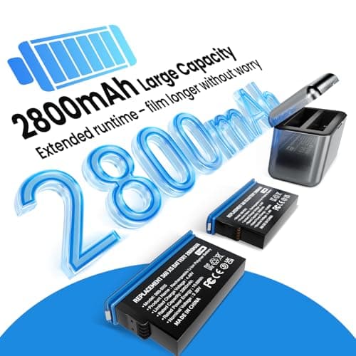 2 Pack 2800mAh Battery with 20W Fast Charger for 360x5 Camera — view 2