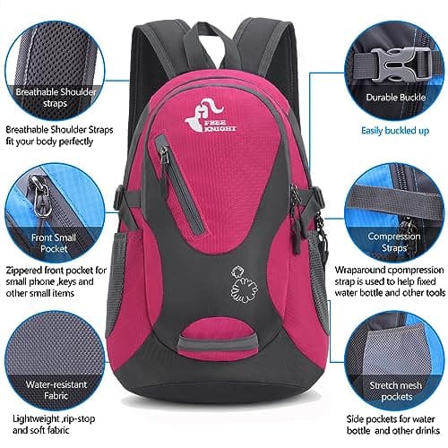 Bseash Small 15-20L Outdoor Hiking Backpack, Lightweight Waterproof Travel Daypack for Kids Girls Boys Camping Cycling Riding — view 4
