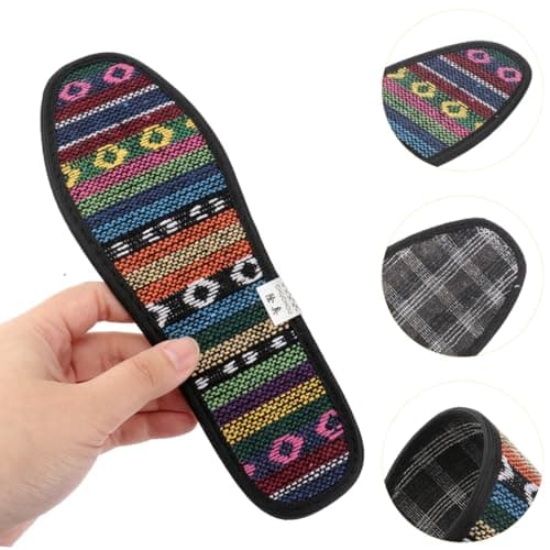 EXCEART 3 Pairs Bamboo Charcoal Handwoven Linen Shoe Insoles for Odor Control, Sweat Absorbing, Comfort in Running, Hiking, Biking - Size 38 — view 5