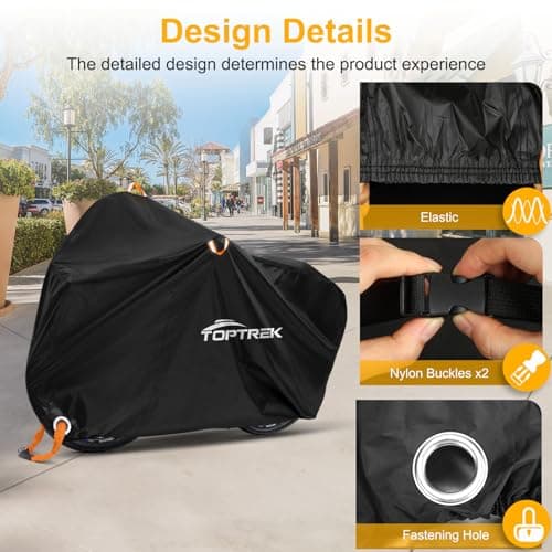toptrek Bike Cover, 210D Bike Covers for 3 Bikes Outside Storage — view 5