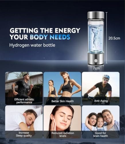 2026 NO.1 Upgraded Hydroh Hydrogen Water Bottle Uk【48h H₂ Power – Zero Perm】Hydro Water Bottle【3000PPB H₂ – 3x w/SPE/PEM】100% Leakproof NCE Nano Electrolysis【Silver】 — view 5