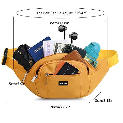 Waterproof bumbags and Fanny Packs for Women Men Hiking Running Travel Dog wolking Waist Bag for Women Men Ladies Boys Waterproof for Outdoor Sport — view 3