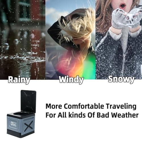 Multifunctional Foldable Portable Car Toilet Lightweight Outdoor Camping & Travel Emergency Toilet, Waterproof & Leak-Proof, Compact & Comfortable for Home, Camping, and Car Use — view 3