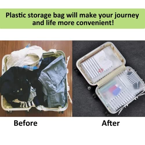 25Pcs Hospital Bag Maternity Essentials - Zip Lock Bags Travel Holiday Accessories 5 Multiple Size, Reusable Plastic Frosted Packing Storage Bags for Clothes Shoe, Luggage Organiser Pouches for Women — view 3