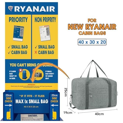 Narwey Ryanair Cabin Bags 40x30x20 Underseat Foldable Travel Duffel Bag — view 2