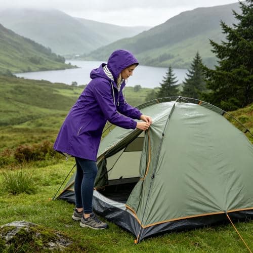Saxrel Water Proof Jacket Women Windproof Loose Light Rain Coat With Pocket Travel Purple Jacket Outdoor Walking Hiking Windbreaker Women's Raincoats Waterproof Ladies Coats Hooded Rainproof Zipper — view 3