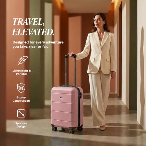 LUGG Jetset 3-Piece Travel Set – 55x35x23 cm Hard Shell Cabin Suitcase, Duffel Bag and Toiletry Bag for Lightweight Airline Hand Luggage and Weekend Travel — view 6