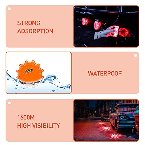Kitgo 3 Pack LED Road Flares Flashlight Emergency Safety Warning Light Kit for Car Truck RV Vehicles Boat with Magnetic Base & Hook — view 5