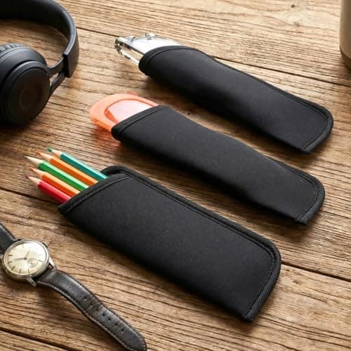 Quilax 8 Pack Soft Glasses Case for Men, EVA Material Eyeglass Cases, Black Glasses Case Fabric, Slip-In Design for Travel — view 6