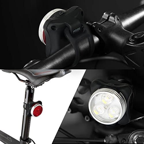Rechargeable LED Bike Lights Set Headlight Taillight Combinations LED Bicycle Light Set 2 USB Cables,4 Light Modes Water Resistant, IPX4 — view 5