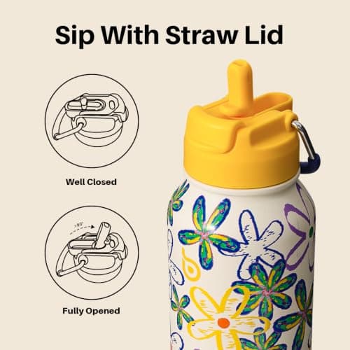 BOTTLE BOTTLE Insulated Water Bottle 950ml Stainless Steel with Straw and Pill Box — view 2