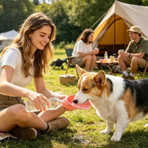 Dog Water Bottle, Foldable Puppy Drinking Container, Travel Pet Hydration — view 2
