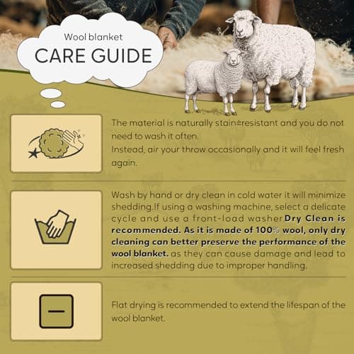 Molithe 100% Wool Blanket, 48" x 62", Warm, Thick, Washable, Military Wool Blanket, Great for Camping, Outdoors, Sporting Events, Survival Kits — view 6