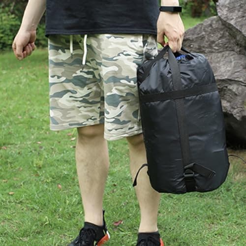 Azarxis Compression Stuff Sack for Sleeping Bag, Lightweight Compression Bag for Clothes Storage Water Resistant Compact for Outdoor Camping Hiking Backpacking Travelling Trekking (Black - S) — view 6