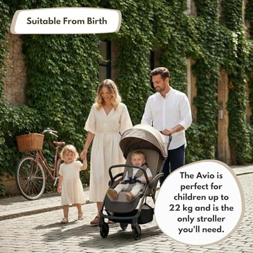 Venture Avio Stroller – Lightweight Compact Pushchair for Toddlers up to 4 Years – Travel Baby Stroller with Raincover, Cup Holder, Large Basket (Truffle) — view 2