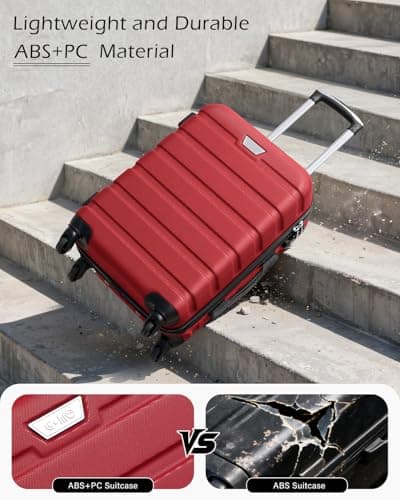 COOLIFE 3 Piece Luggage Set for Family,ABS+PC, Lightweight Durable Suitcase — view 2