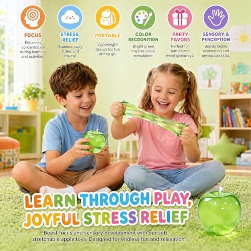 Apple Squishy Fidget Toy, Realistic Fruit Design Stress Ball — view 5