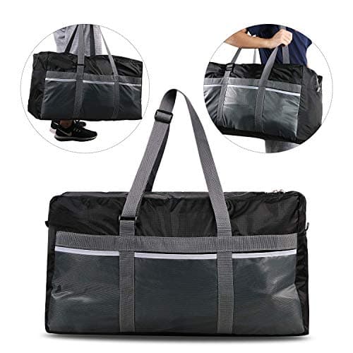 REDCAMP 75L Foldable Travel Duffel Bag, Lightweight Waterproof, Black — view 2