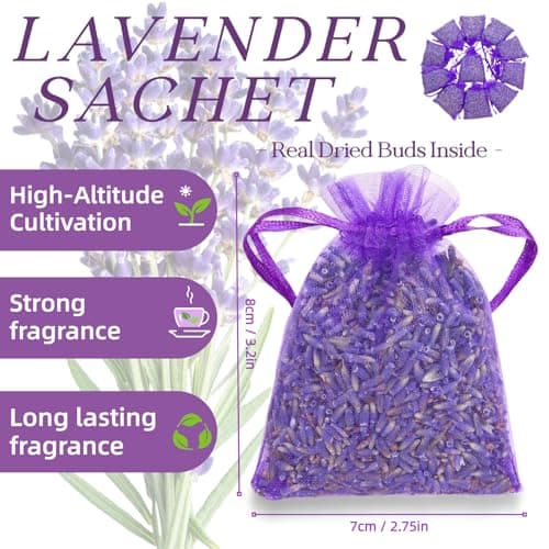 36 Pack French Lavender Sachets Fresh Scent for Closets Drawers Car — view 4