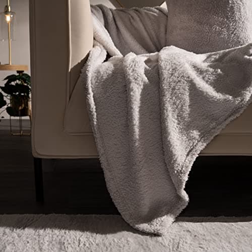 Brentfords Teddy Fleece Blanket Large Throw Over Bed Plush Super Soft Warm Sofa Bedspread, Silver Grey - 150 x 200 cm — view 6