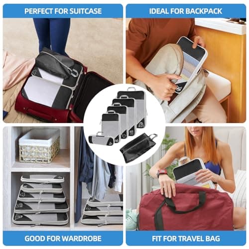 ioutdoor Packing Cubes Compression Organiser Bags Packing Bag Set Black — view 5