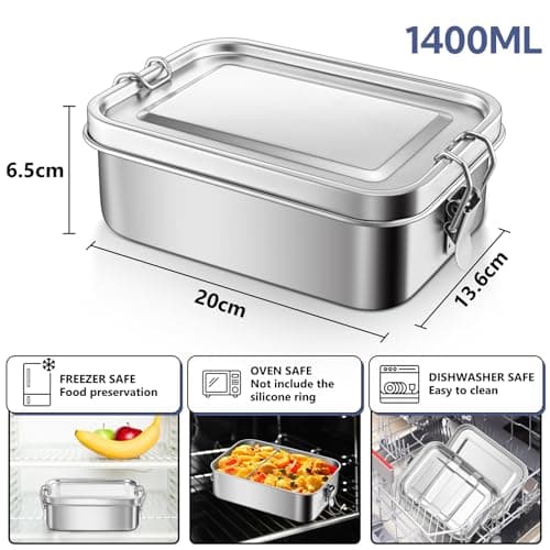 Joyfair 1400ml Stainless Steel Compartment Bento Lunch Box with Cloth Bag — view 2