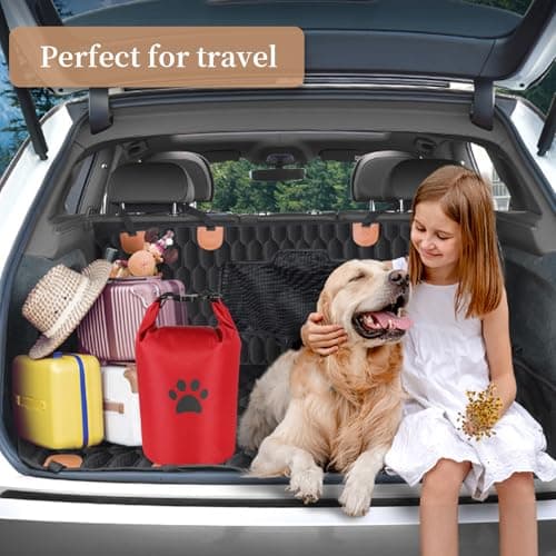 APITOS Compact Dog Travel Bag 2-Pack, 11 lb (4.98 kg) Pet Food Storage with Foldable Bowls, Leak-Proof Design for Car Trips, Camping, Day Outings (Red) — view 5